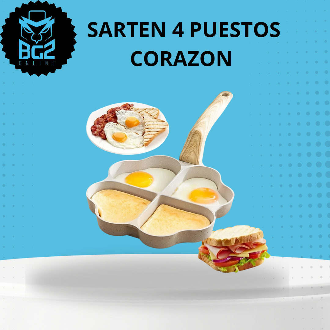 SARTEN 4 PUESTOS CORAZON